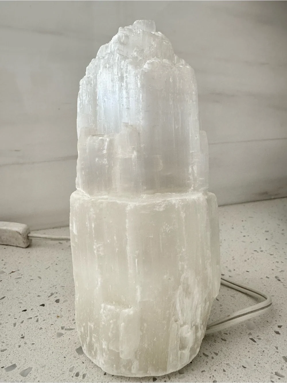 Selenite Crystal Lamp 8”x3”